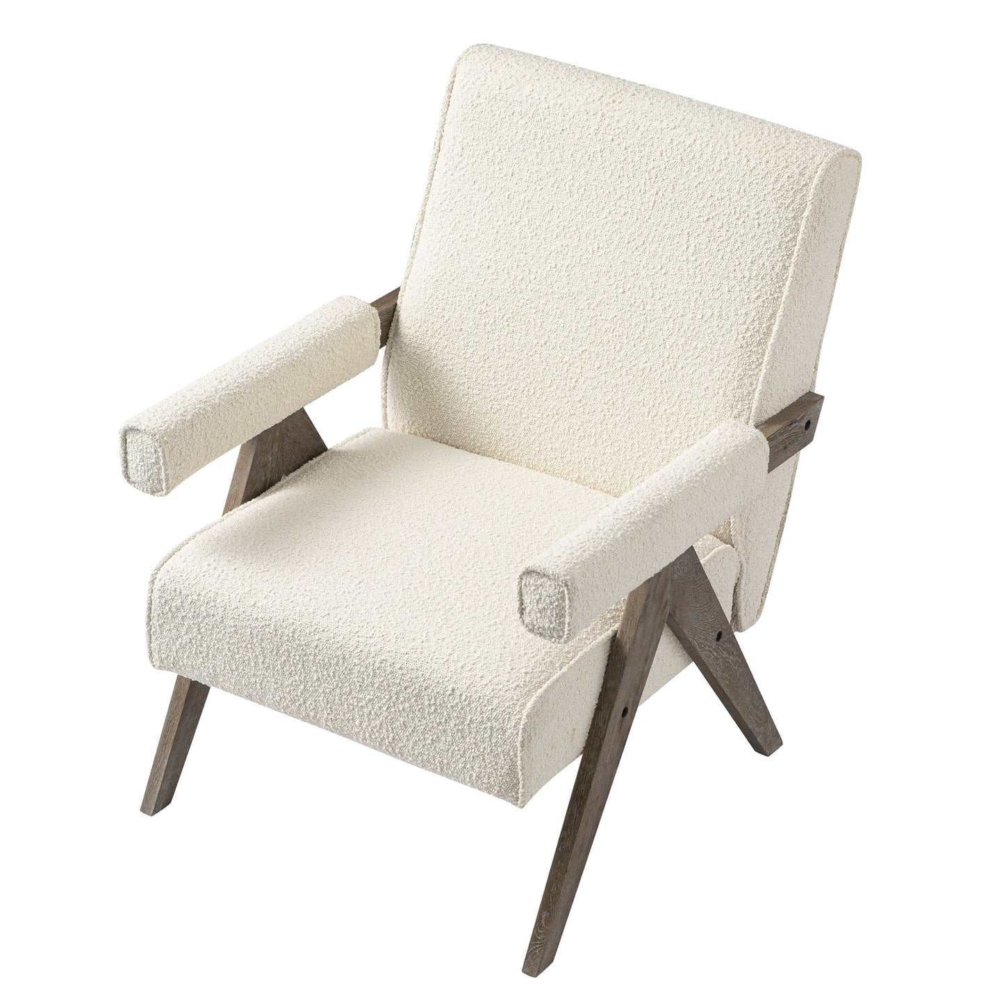 Chinnor Beige Boucle Weathered Oak Frame Accent Chair