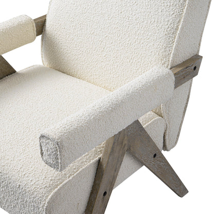 Chinnor Beige Boucle Weathered Oak Frame Accent Chair