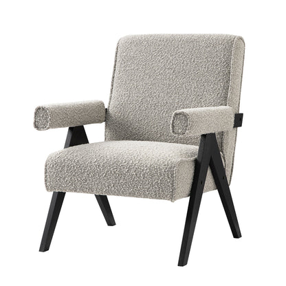 Chinnor Taupe Boucle Black Oak Frame Accent Chair