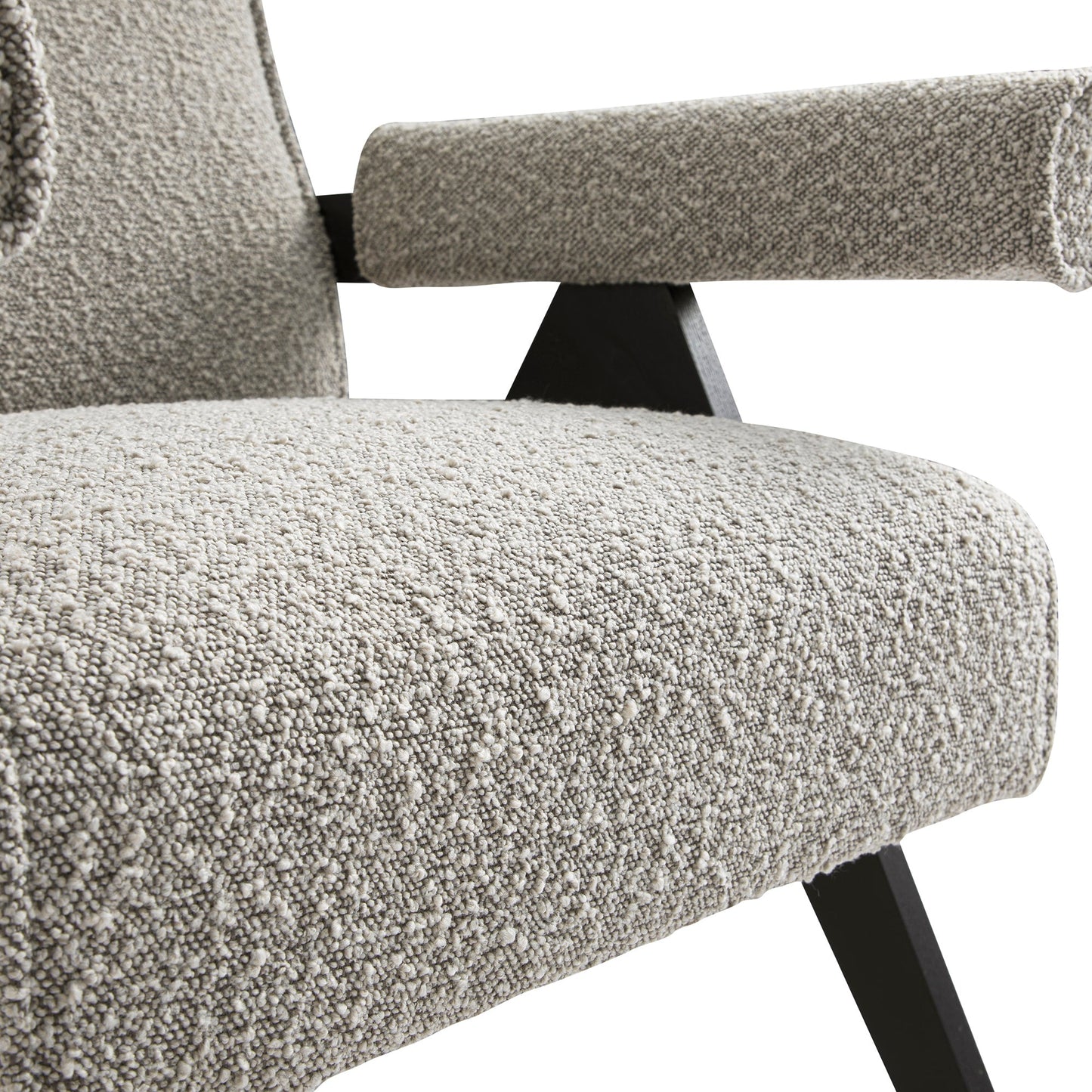 Chinnor Taupe Boucle Black Oak Frame Accent Chair