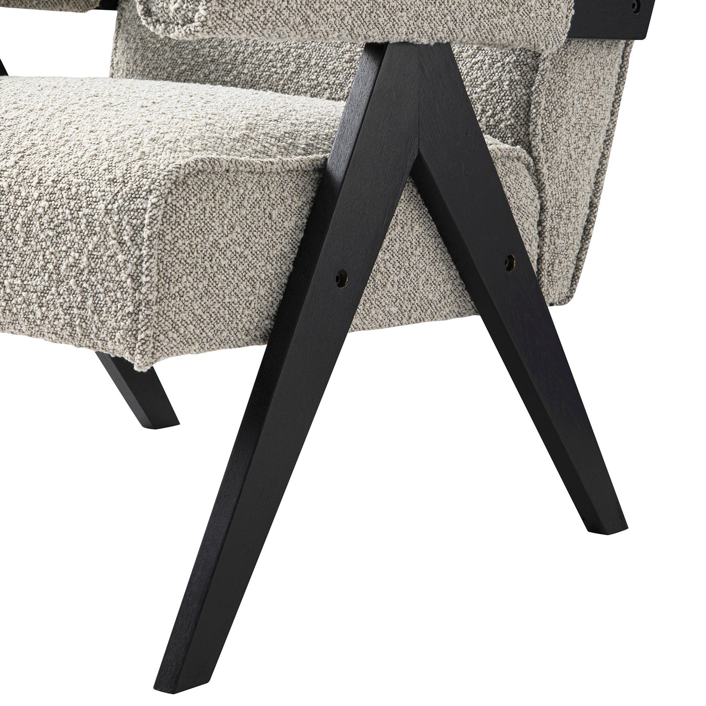 Chinnor Taupe Boucle Black Oak Frame Accent Chair