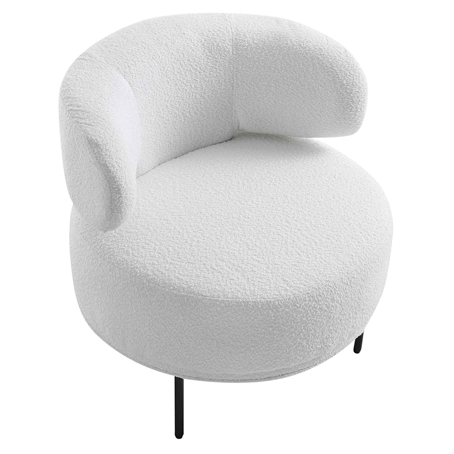 Penn White Boucle Wing Back Accent Chair
