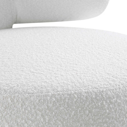 Penn White Boucle Wing Back Accent Chair