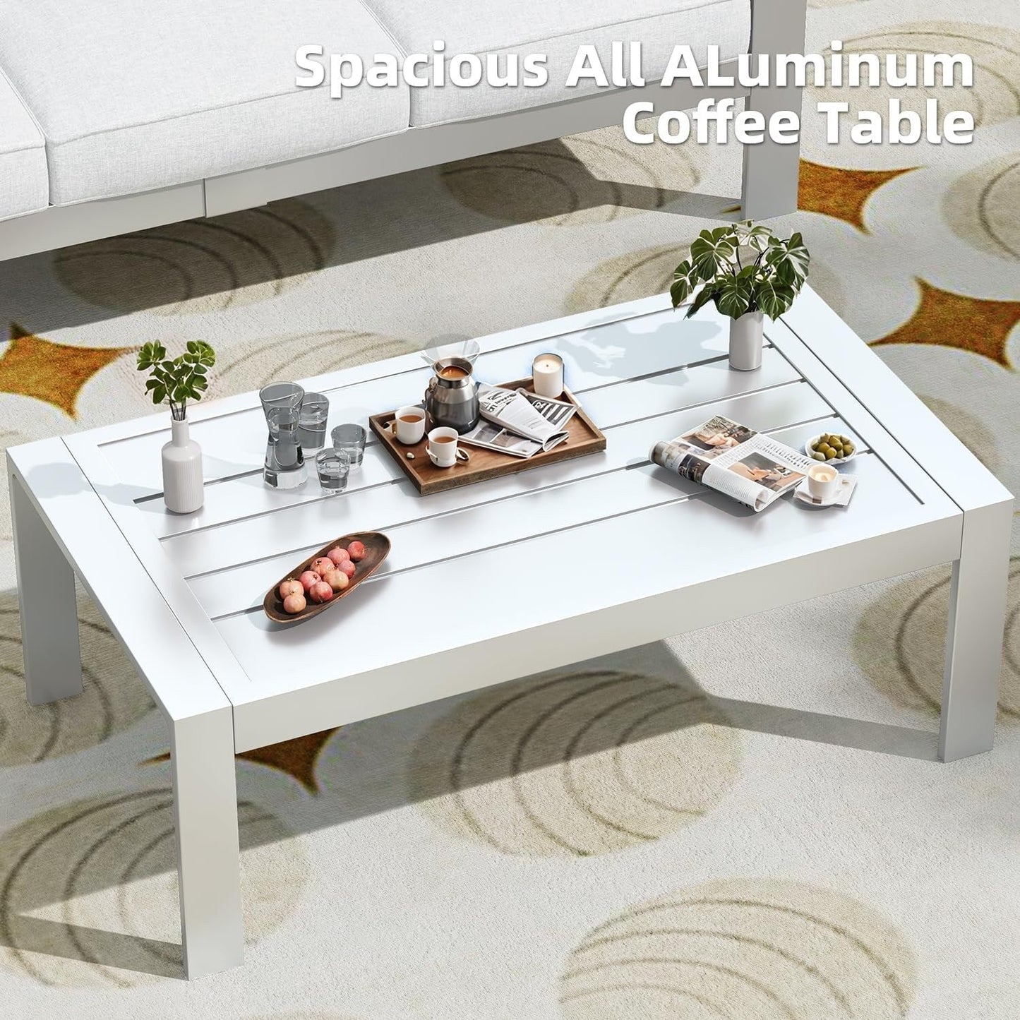 AECOJOY 7 Pieces Aluminum Patio Furniture Set Outdoor Conversation Set