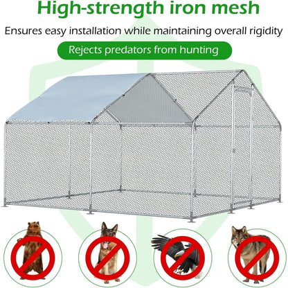 AECOJOY Large Metal Chicken Coop Run Walk-in Metal Chicken Cage