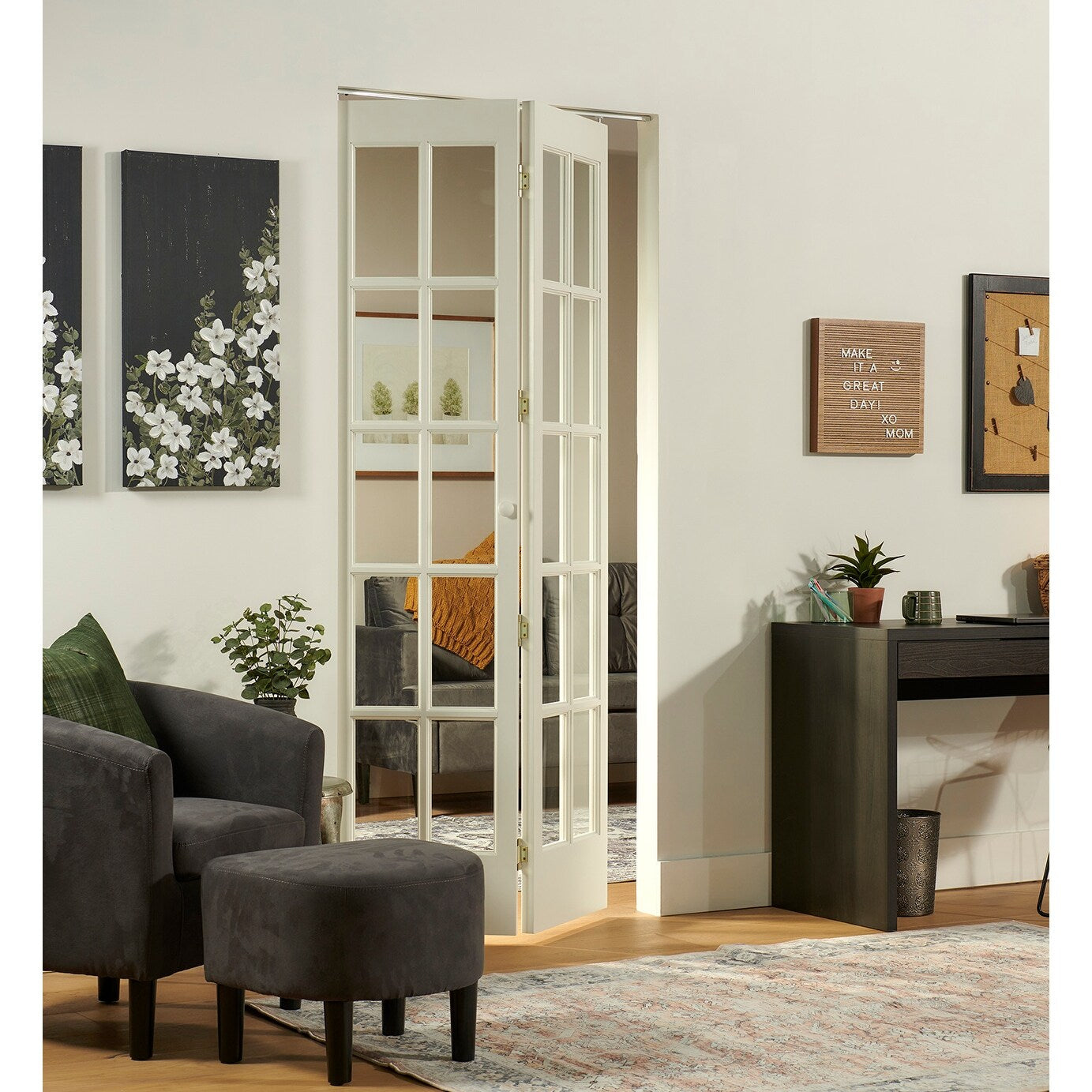 AWC Traditional Divided Glass Unfinished Pine 32-inch Bifold Door