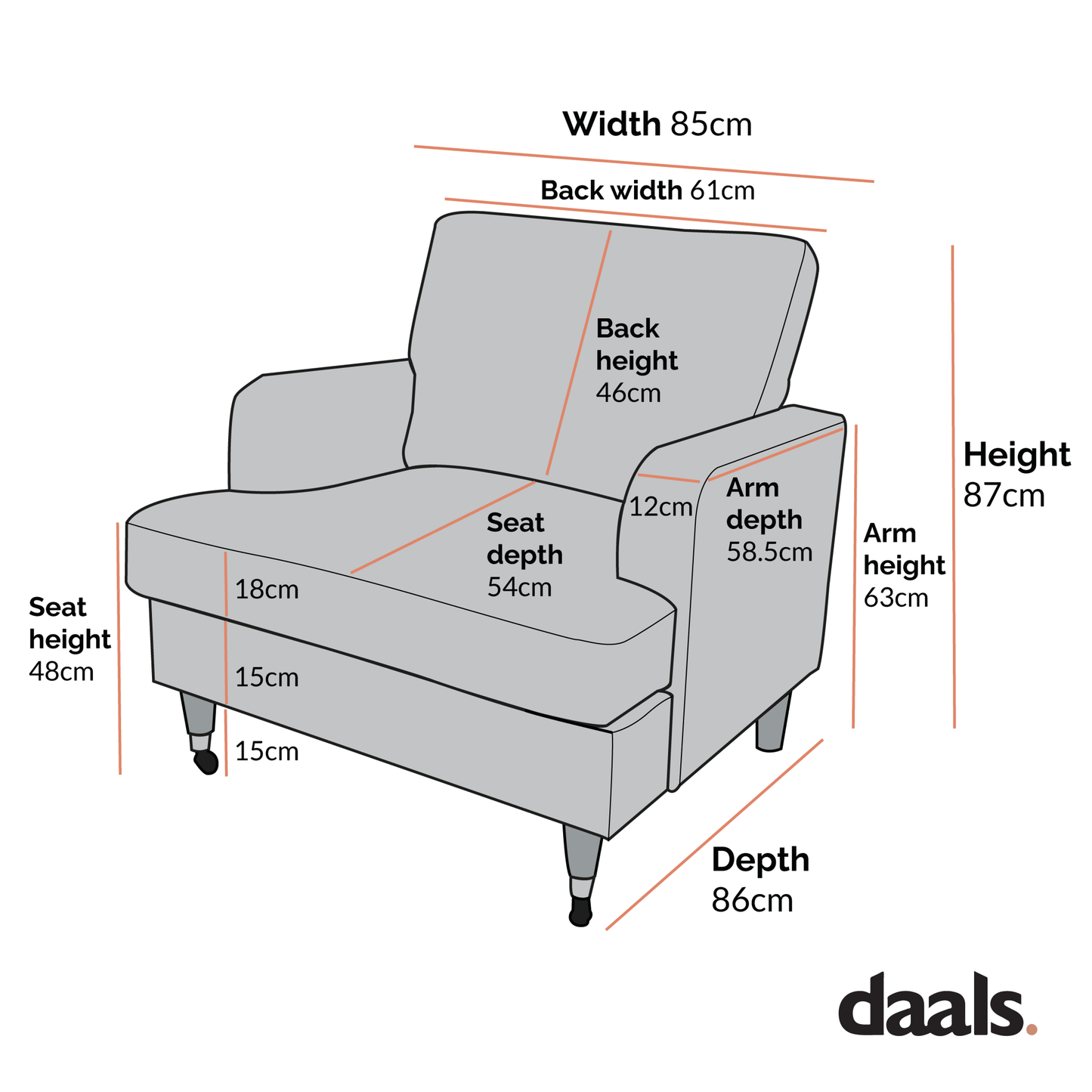Brigette Mint Soft Brushed Fabric Armchair with Antique Brass Castor Legs