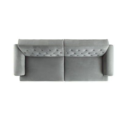 Hanney 3-Seater Chesterfield Sofabed in Grey Velvet
