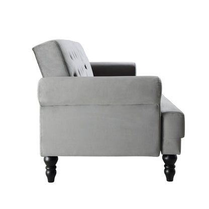 Hanney 3-Seater Chesterfield Sofabed in Grey Velvet