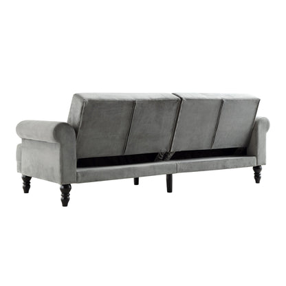 Hanney 3-Seater Chesterfield Sofabed in Grey Velvet