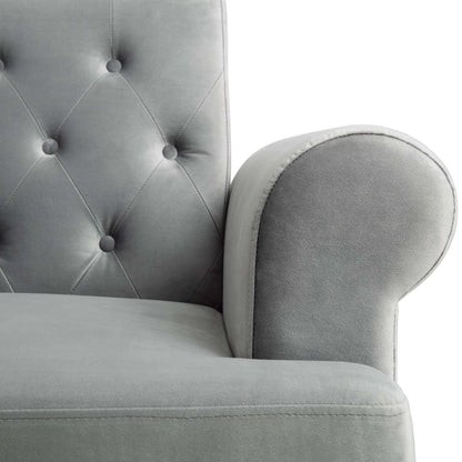 Hanney 3-Seater Chesterfield Sofabed in Grey Velvet