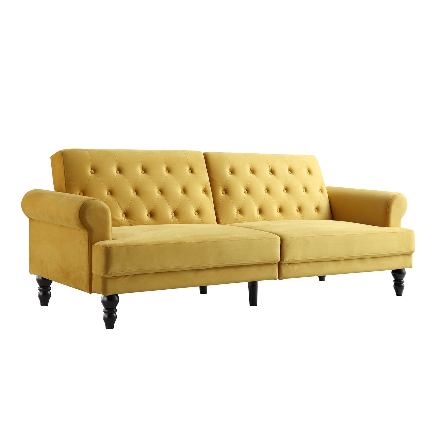 Hanney 3-Seater Chesterfield Sofabed in Mustard Yellow Velvet