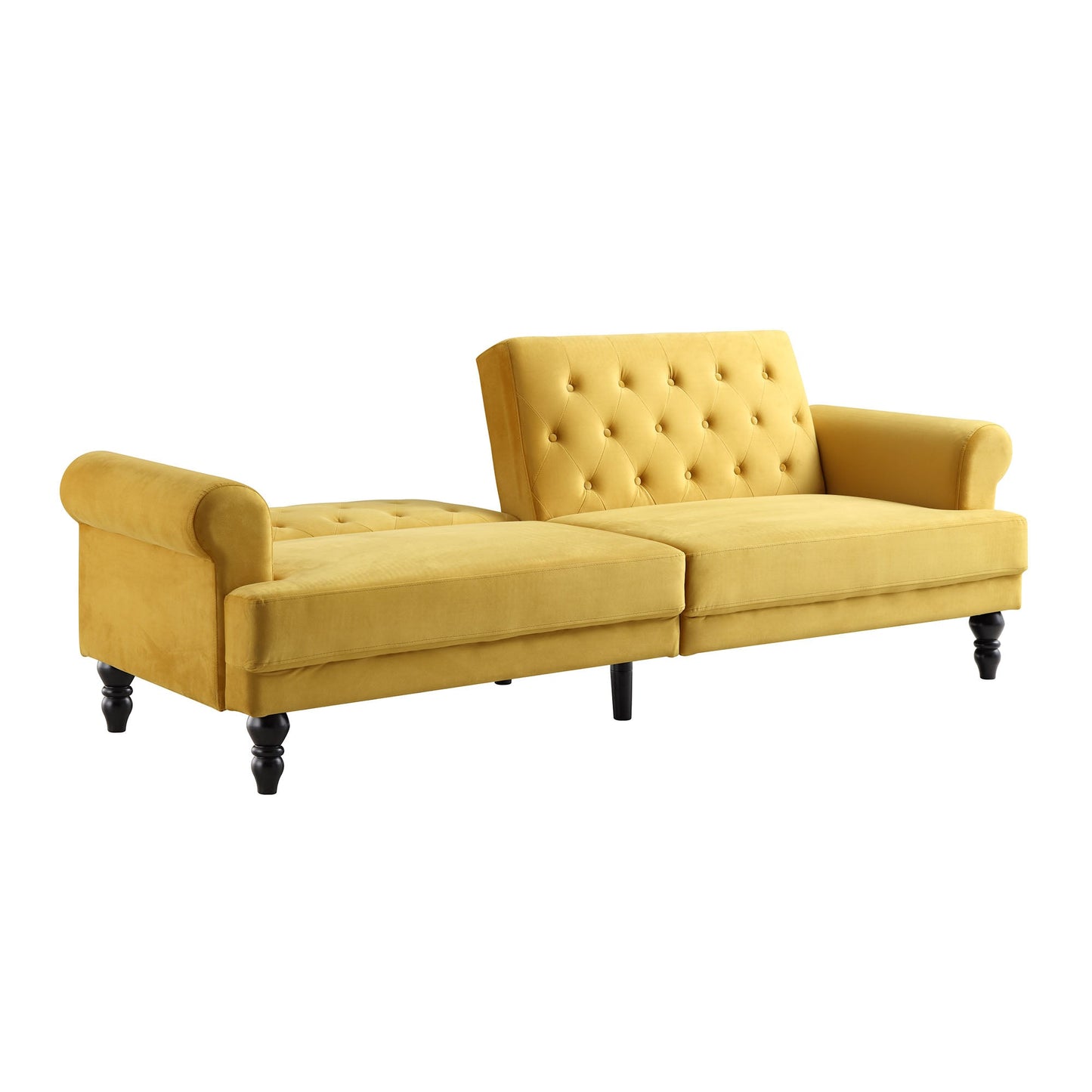 Hanney 3-Seater Chesterfield Sofabed in Mustard Yellow Velvet