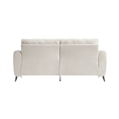 Noak 3-Seater Beige Woven Fabric Sofa with Chrome Legs