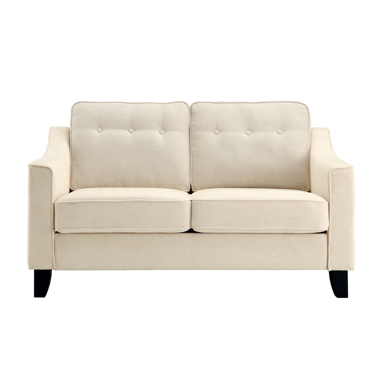 Harper  2-Seater Slope Arm Beige Woven Fabric Sofa