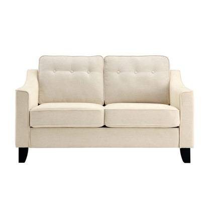 Harper  2-Seater Slope Arm Beige Woven Fabric Sofa