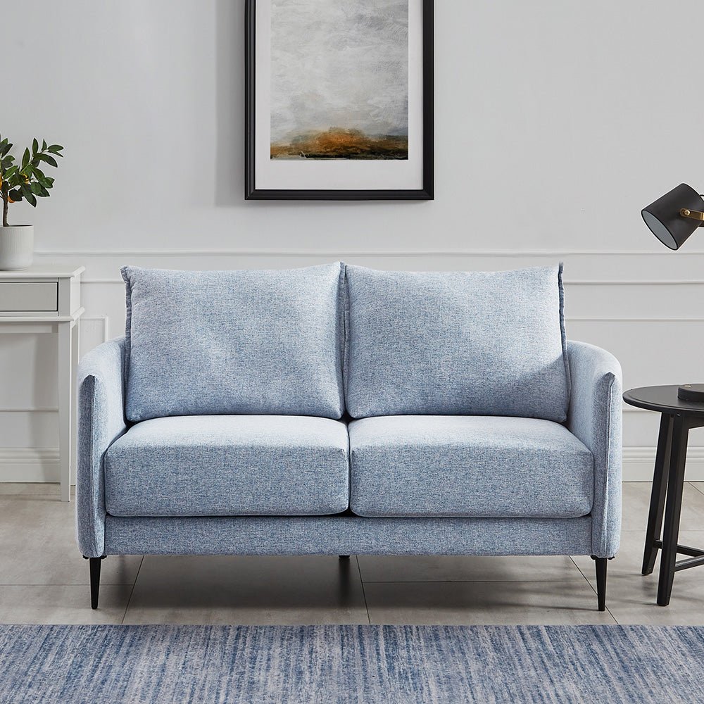 Bari Flax Blue Fabric Sofa