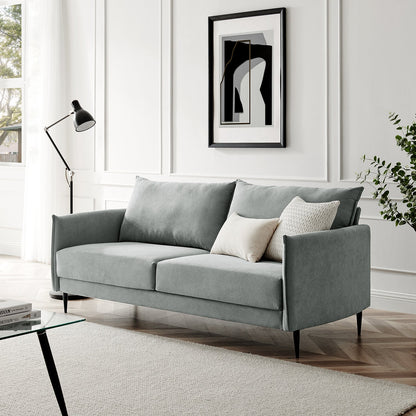 Bari Light Grey Brushed Fabric Sofa