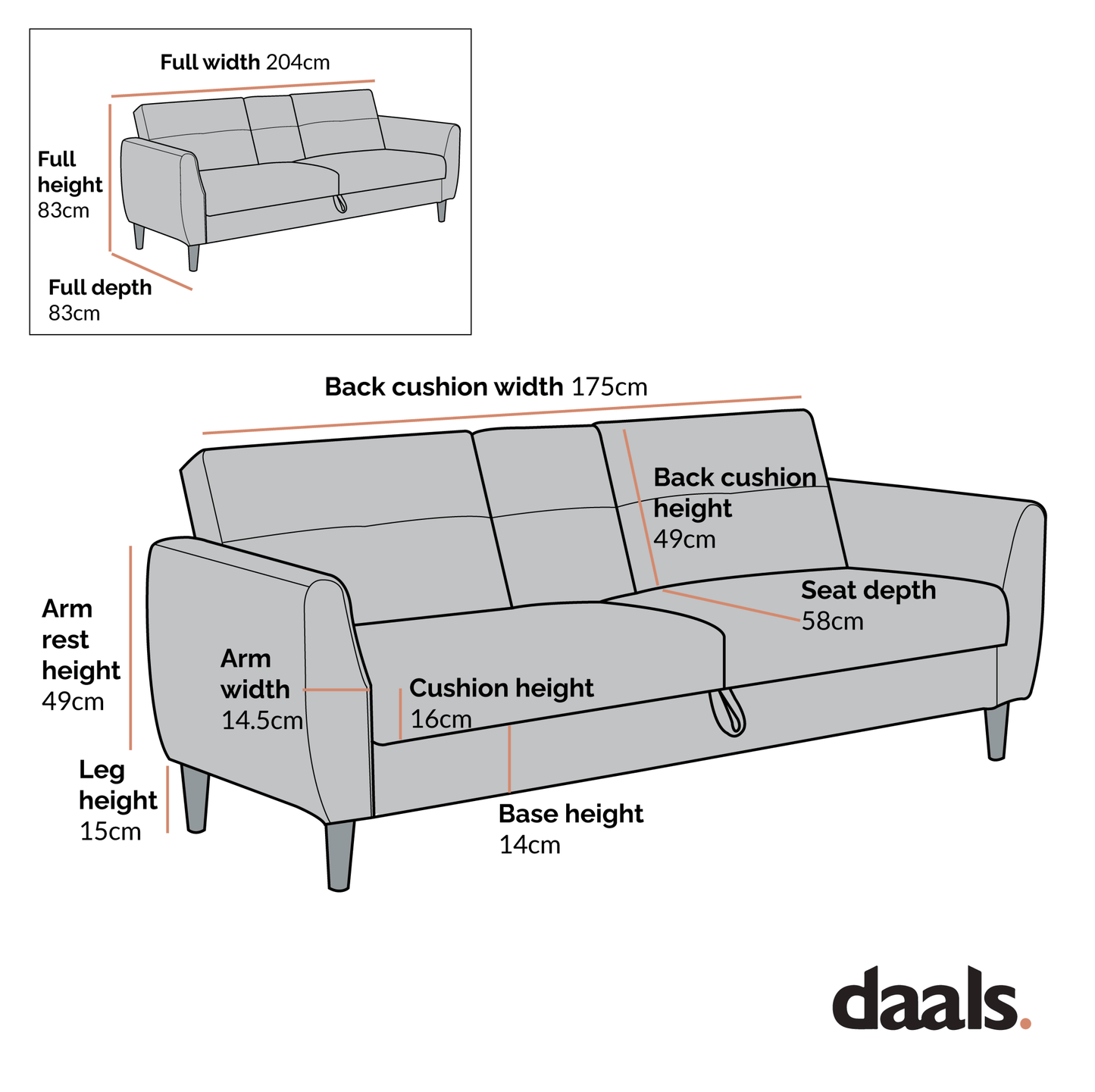 Latimer Light Grey Brushed Fabric 3-Seater Storage Sofa Bed