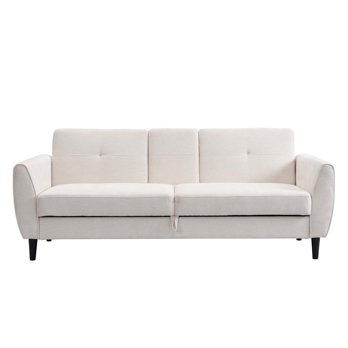 Latimer Beige Woven Fabric 3-Seater Storage Sofa Bed