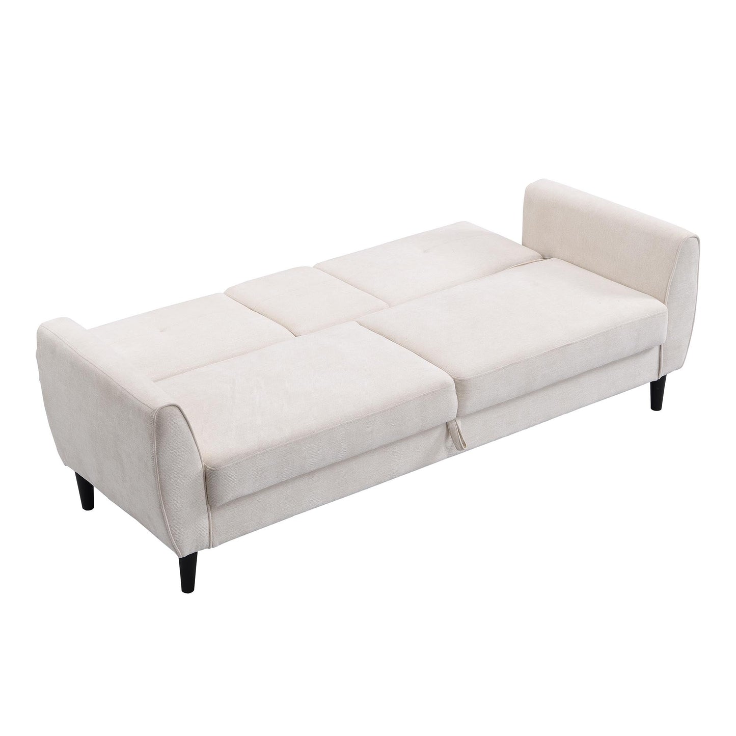 Latimer Beige Woven Fabric 3-Seater Storage Sofa Bed