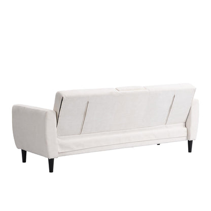 Latimer Beige Woven Fabric 3-Seater Storage Sofa Bed