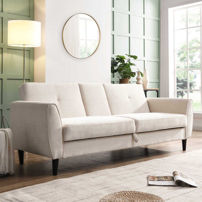 Latimer Beige Woven Fabric 3-Seater Storage Sofa Bed