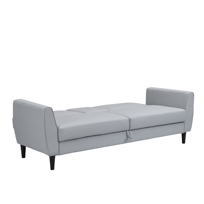 Latimer Grey Faux Leather 3-Seater Storage Sofa Bed