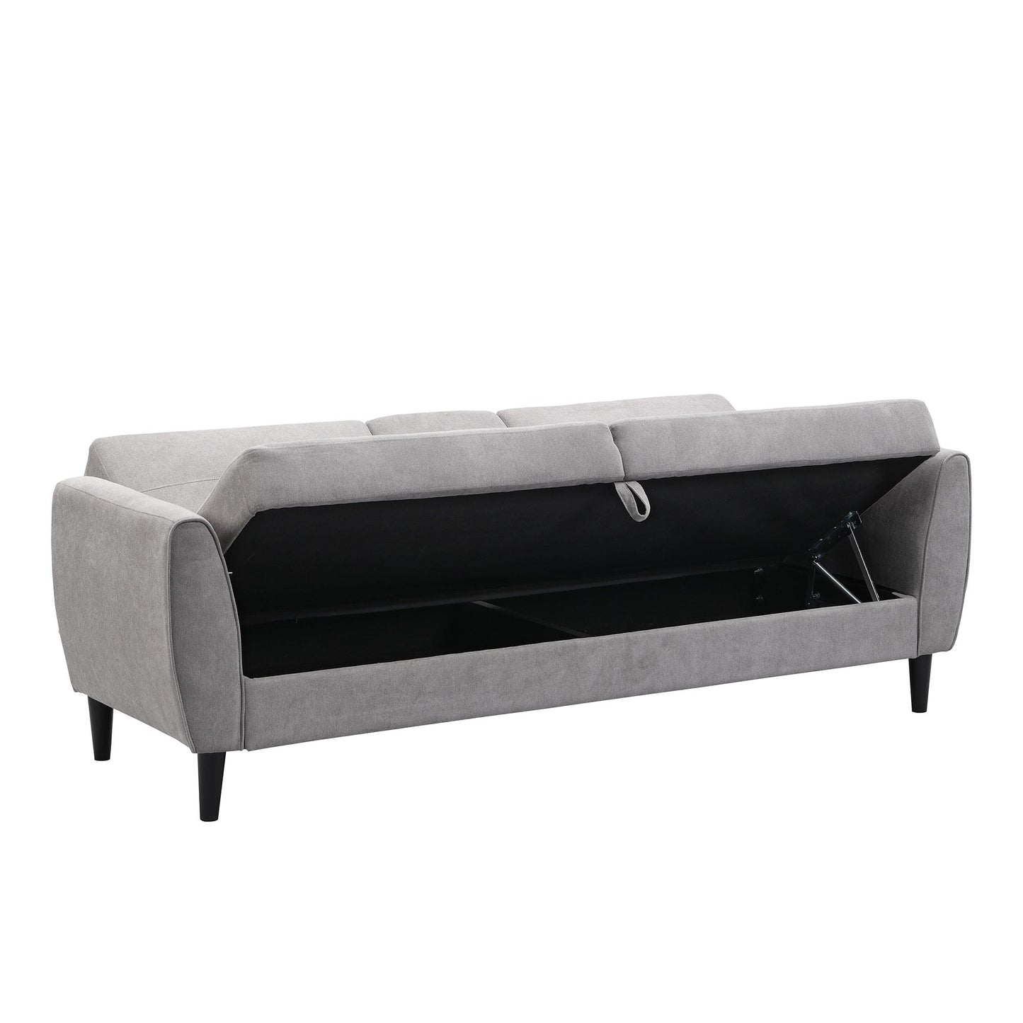 Latimer Light Grey Brushed Fabric 3-Seater Storage Sofa Bed