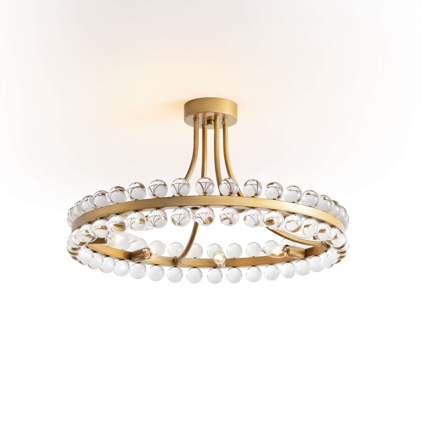Elvira 8-Light Wagon Wheel Crystal Semi-Flush Mount