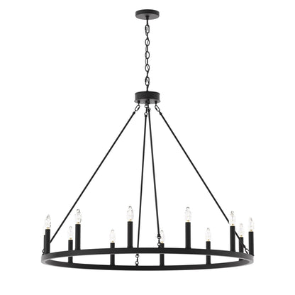 Acroma 12-light Farmhouse 40In Wagon Wheel Chandelier with UL - 40'' D x 138'' H