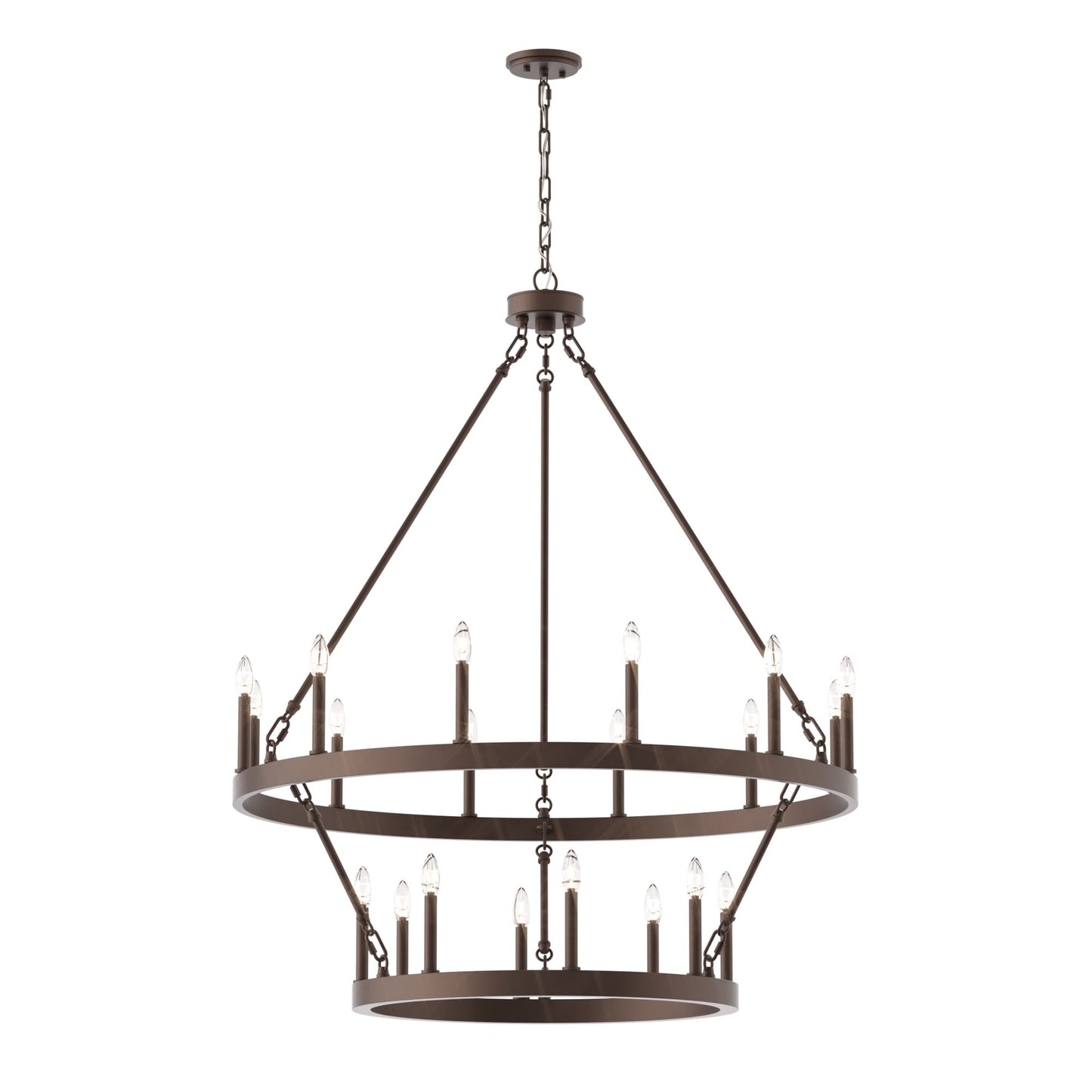 Acroma 20-light Modern Farmhouse 40In Round Wagon Wheel Chandelier with UL