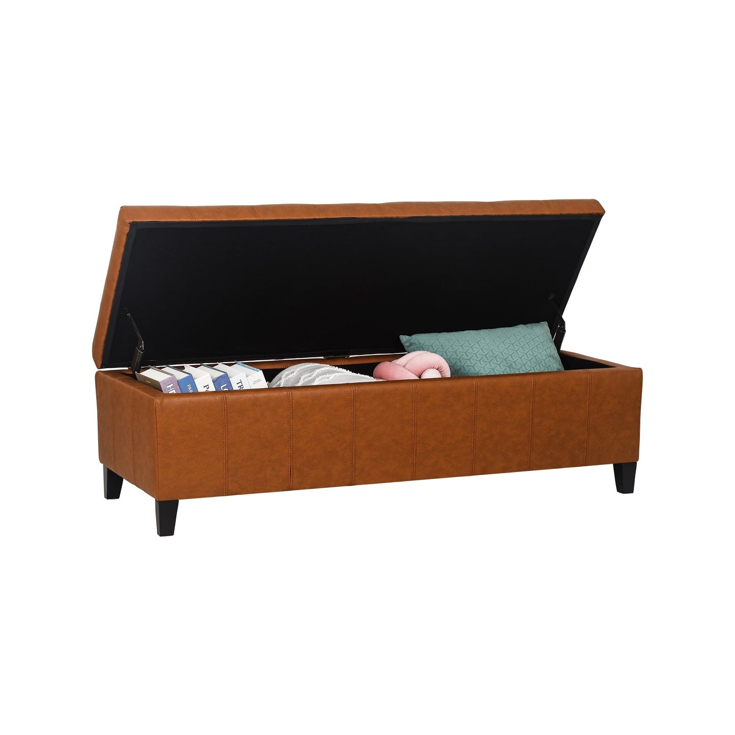 Adeco 50 Bonded Leather Storage Ottoman Bench