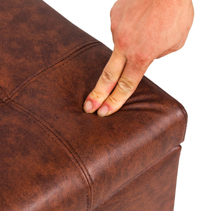 Adeco 50 Bonded Leather Storage Ottoman Bench