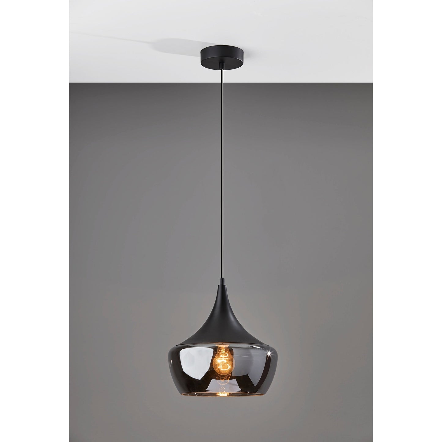 Adesso Black or Steel Eliza Pendant Lamp