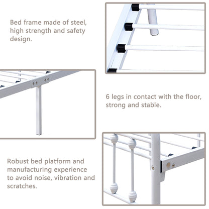 Alazyhome Simple Vintage Metal Platform Bed Frame, Easy-Assembly