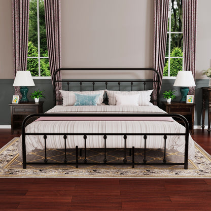 Alazyhome Simple Vintage Metal Platform Bed Frame, Easy-Assembly