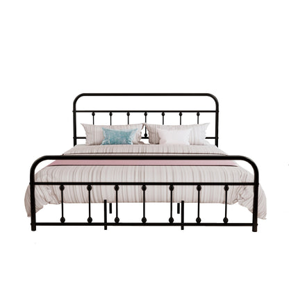 Alazyhome Simple Vintage Metal Platform Bed Frame, Easy-Assembly
