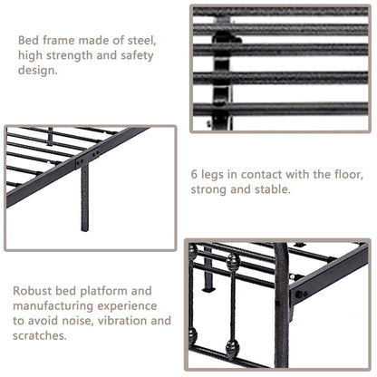 Alazyhome Simple Vintage Metal Platform Bed Frame, Easy-Assembly