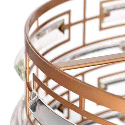 Anita Drum Shade Chandelier with Clear Glass Prism