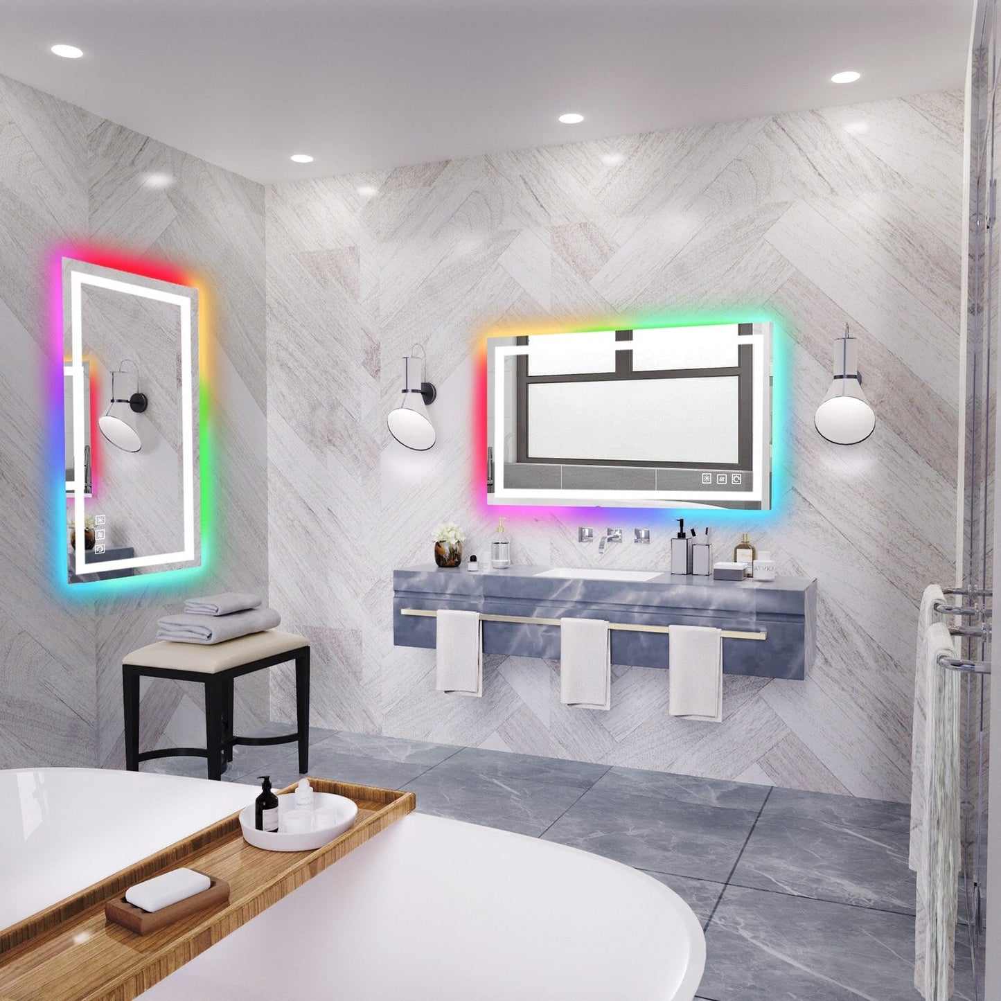 Anti-Fog RGB Backlit & LED Frontlit Bathroom Mirror