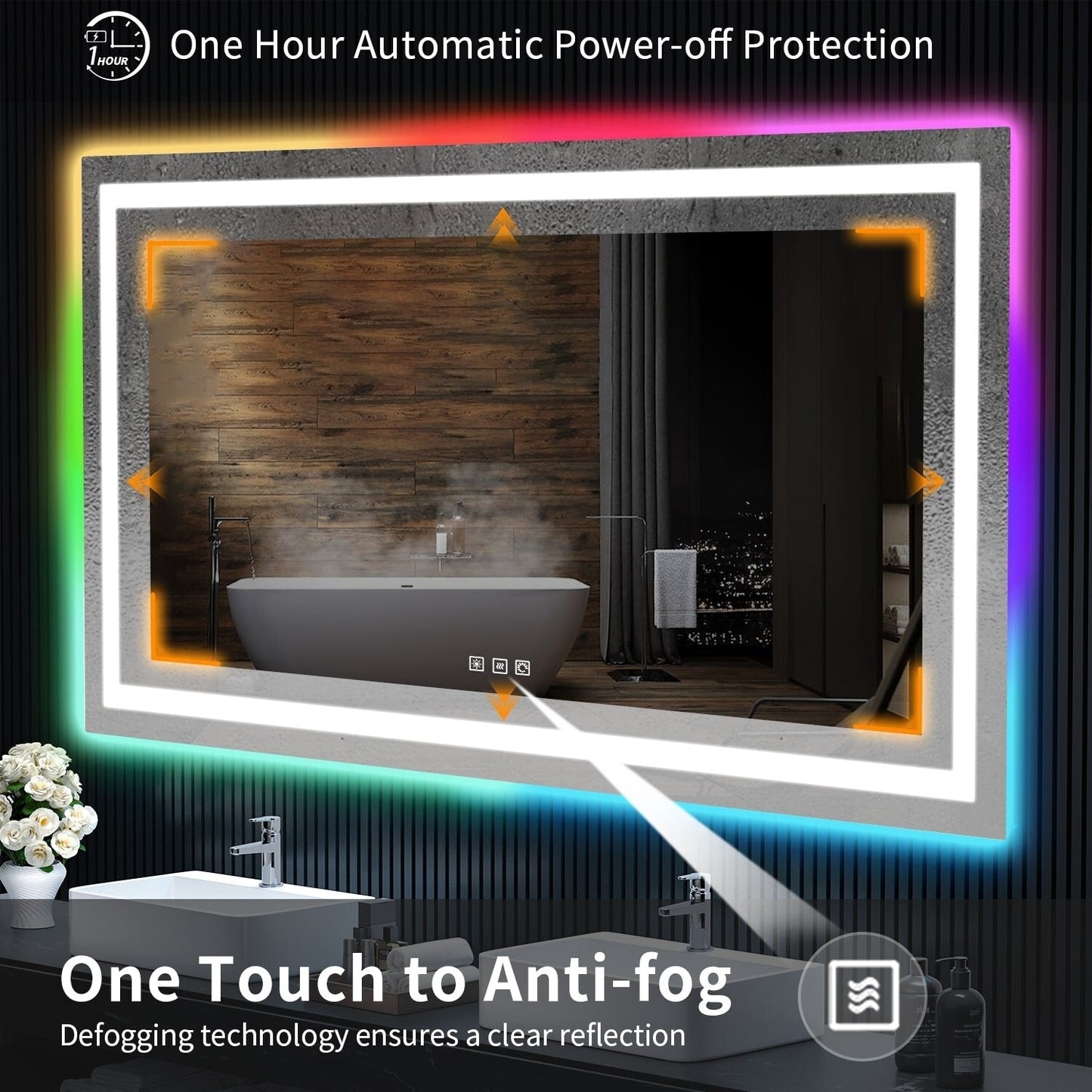Anti-Fog RGB Backlit & LED Frontlit Bathroom Mirror