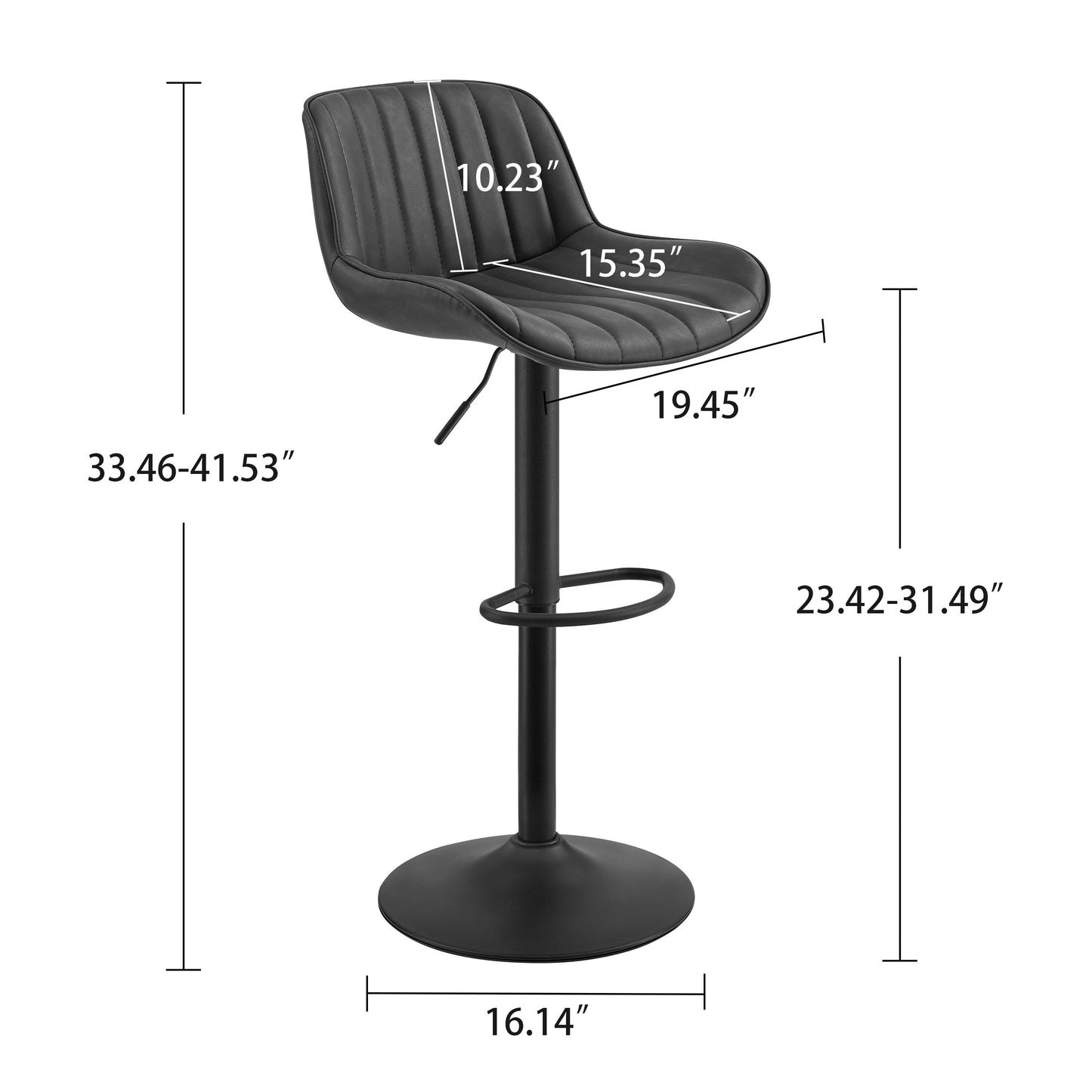 Art Leon Adjustable Height Swivel Barstool, Set of 2