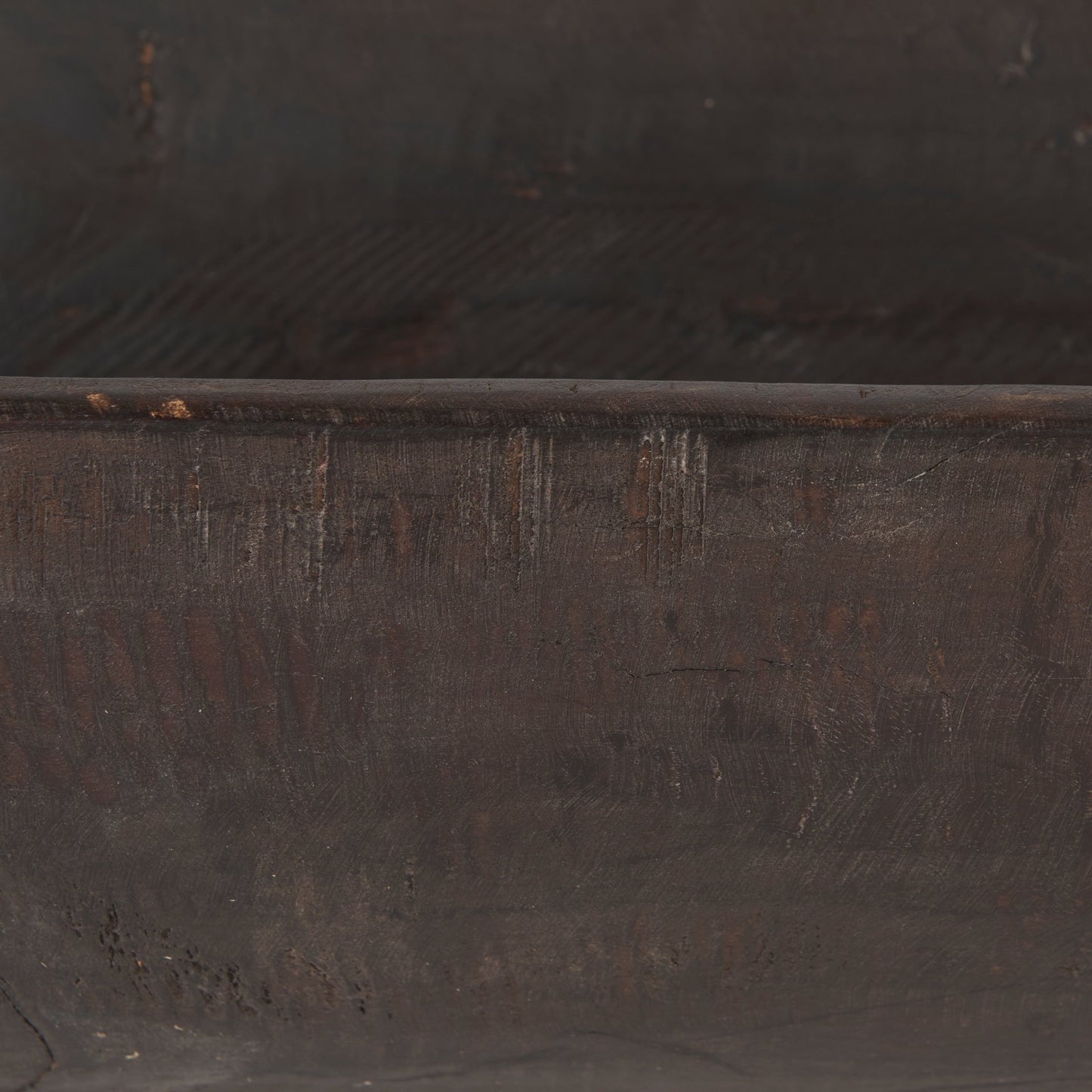 Athena Extra Large Oblong Black-Brown Reclaimed Wood Bowl - 26.0L x 10.0W x 7.0H