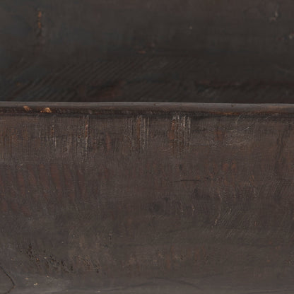 Athena Extra Large Oblong Black-Brown Reclaimed Wood Bowl - 26.0L x 10.0W x 7.0H