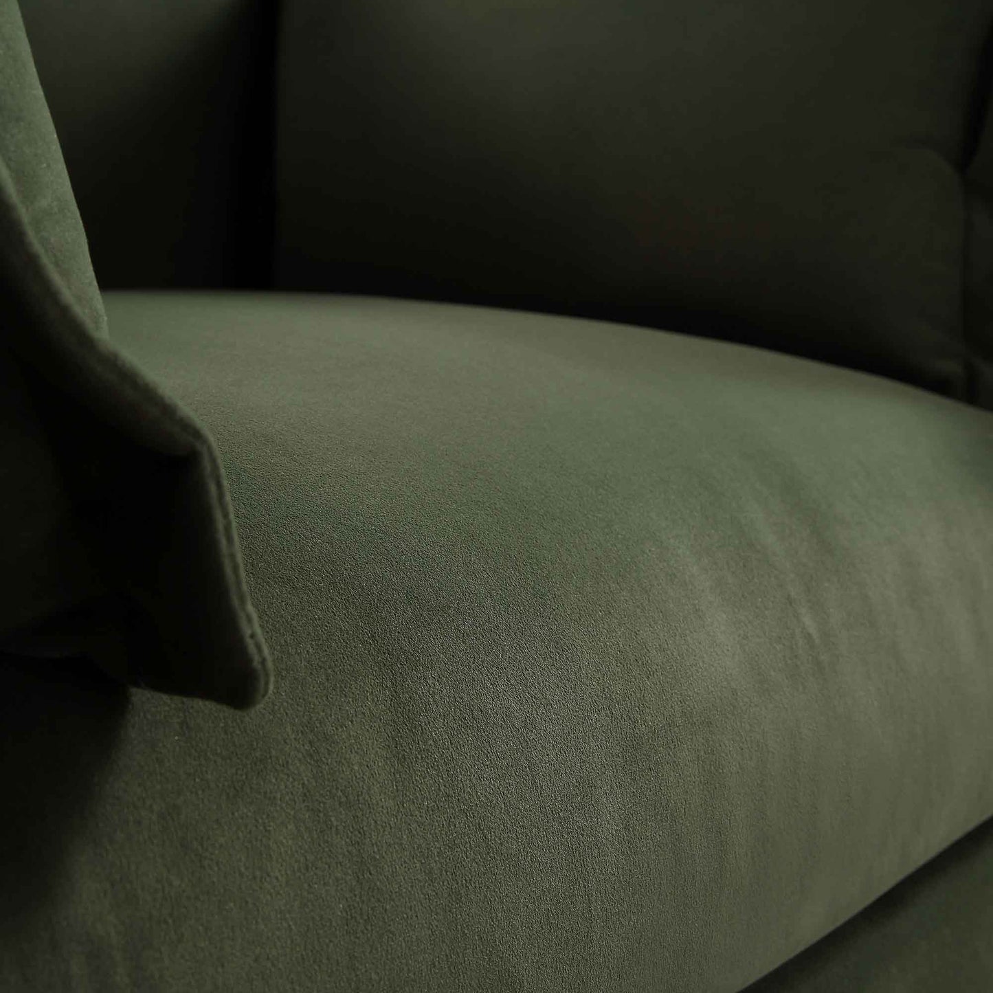 Byron Pillow Edge Moss Green Velvet Modular Sofa, 1-Seater Chaise