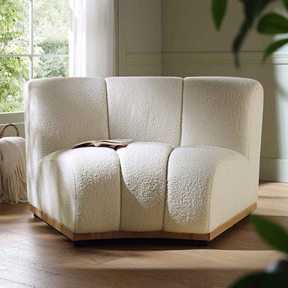 Granvia Ecru Boucle Modular Sofa, 1-Seater Curved Sofa