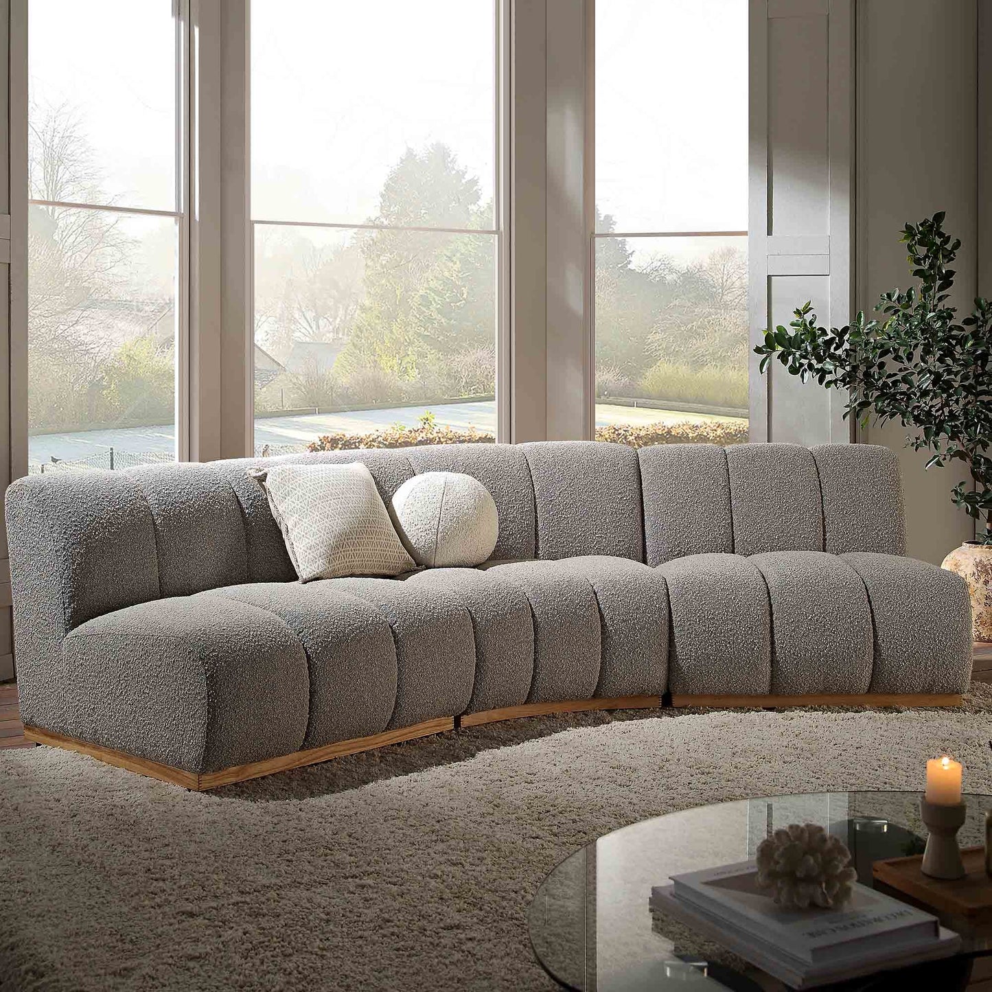 Granvia Taupe Boucle Modular Sofa, 3-Seater Corner Sofa
