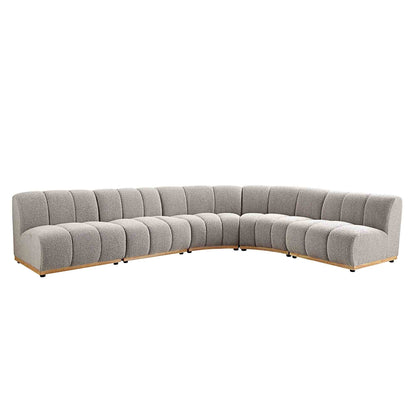 Granvia Taupe Boucle Modular Sofa, 5-Seater Grand L-Shaped Sofa