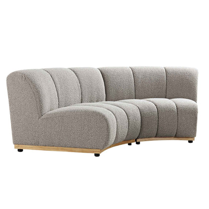 Granvia Taupe Boucle Modular Sofa, 2-Seater Curved Sofa